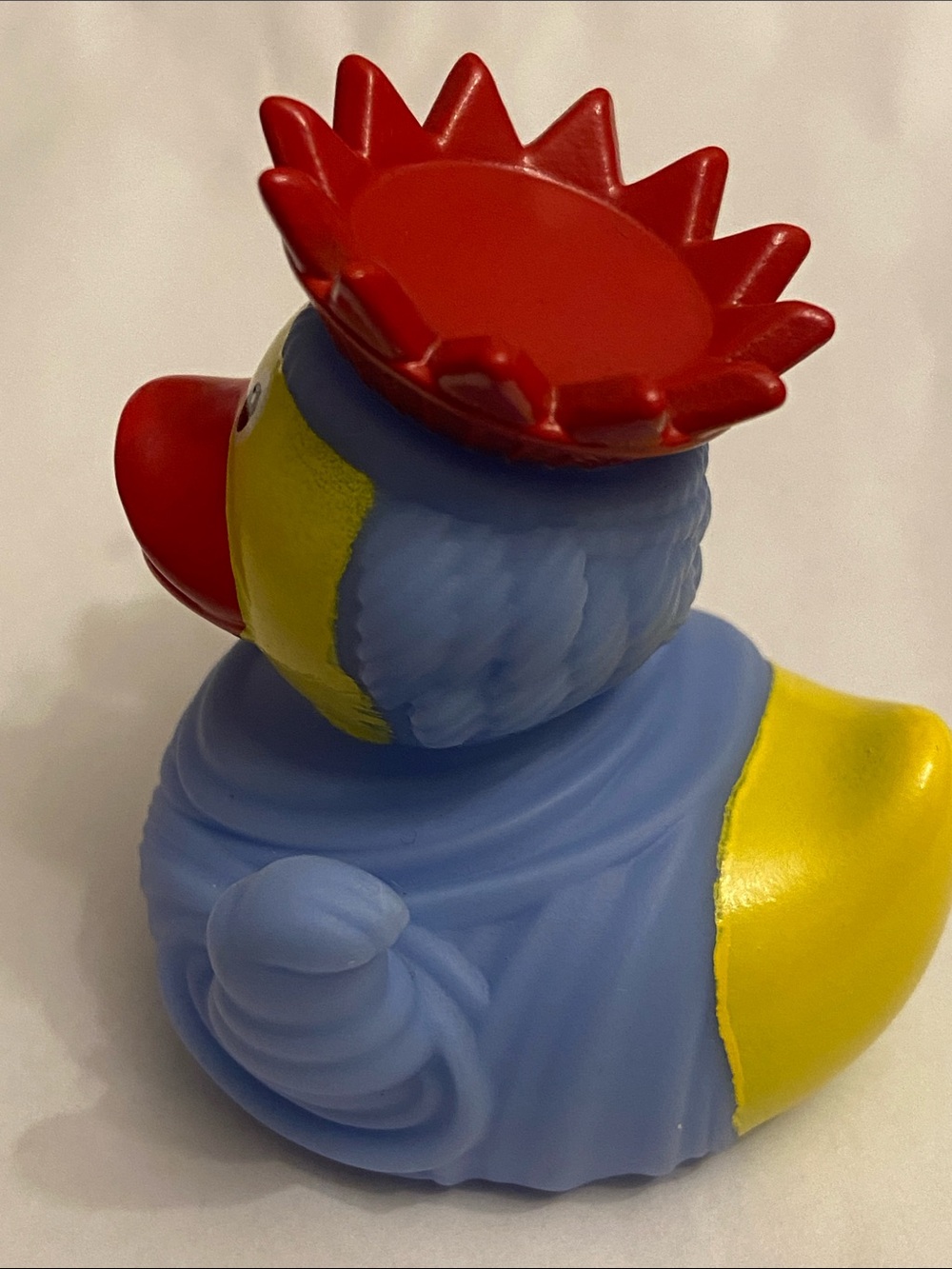 Festive Voice Rubber Duck Statue of Lady Liberty   Blue Yellow and Red 1.5” Inch - Picture 4 of 5